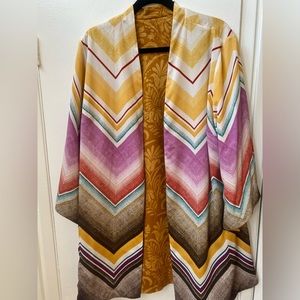 Reversible Chevron Jacquard Kimono